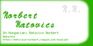 norbert matovics business card